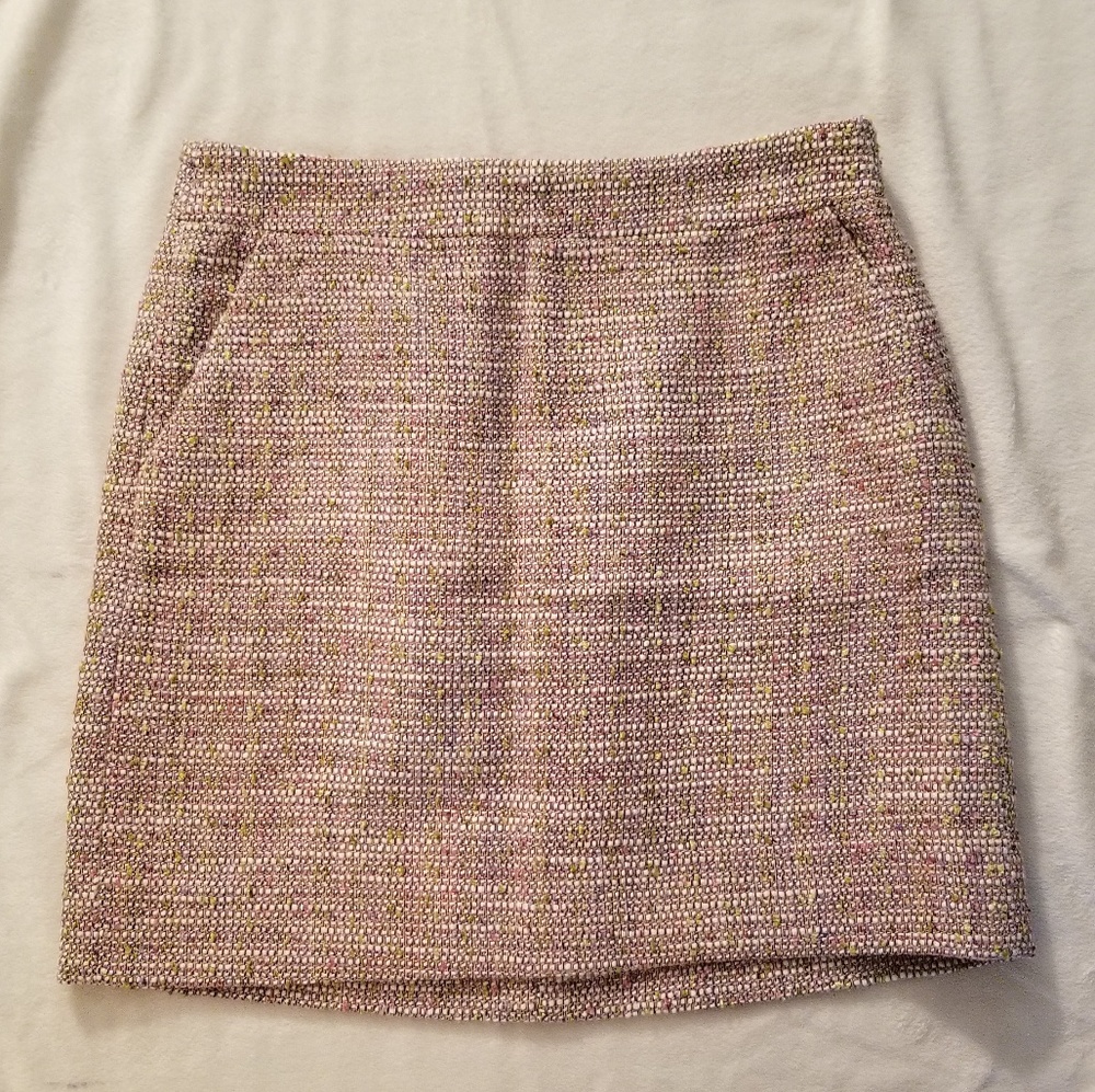 J. Crew Blush and Cream Tweed Skirt